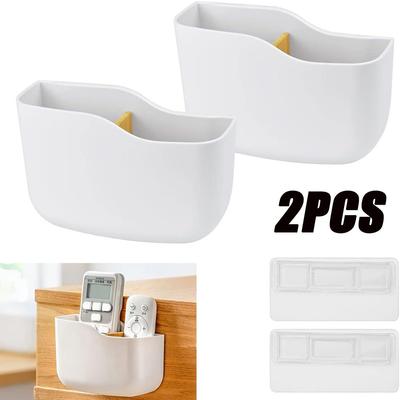 1/2PCS Punch Free Wall Mounted Organizador Caixa de Armazenamento Controle Remoto Montado Celular Plugue Suporte de Parede Carregamento Multifuncional