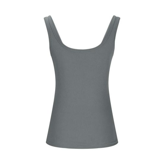 Women Tops U-Neck Sleeveless Slim Fit Solid Color Tank Tops Ribbed Elastic Summer Casual Vest