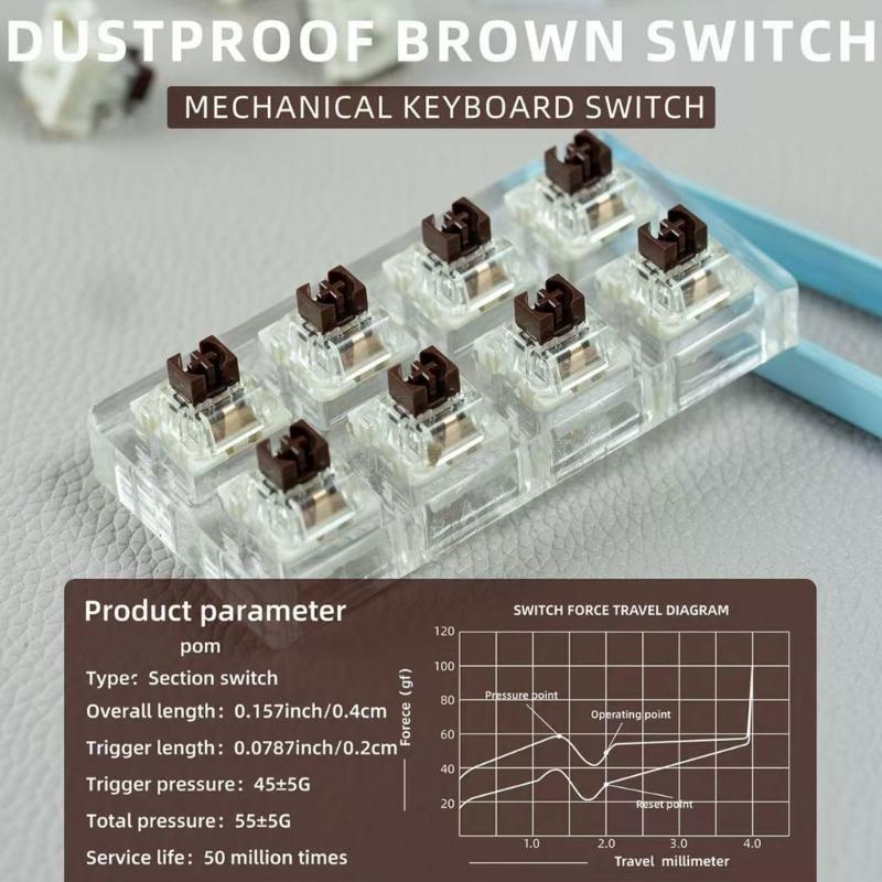Metal Plastic Composite Linear Switches For Mechanical Keyboards With Hot Swap Function Black Red Brown Blue Option