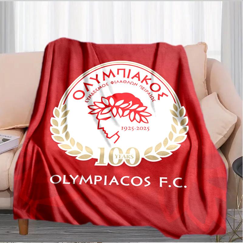 Olympiacos Fc: Coperta Orgoglio Rosso e Nero Adatta per Divani, Letti, Uffici e Campeggio - Regalo Perfetto per Halloween Natale