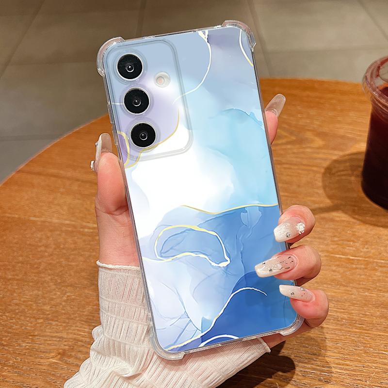 Marble Patterned Phone Case For Samsung Galaxy S26 S25 S24 S23 Ultra S22 S26 Plus S21 S24 S25 FE Clear Shockproof Soft TPU Cover