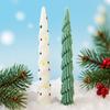 Gör-det-själv Lång Stång Julgran Silikon Ljusform Handgjort Aromljus Lång Stång Reliefform Julljustillverkningsmaterial
