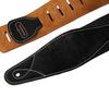 Genuine Leather Padded Black Guitar Strap for Electric Acoustic Guitar Bass Adjustable Belt Widen and Soft
