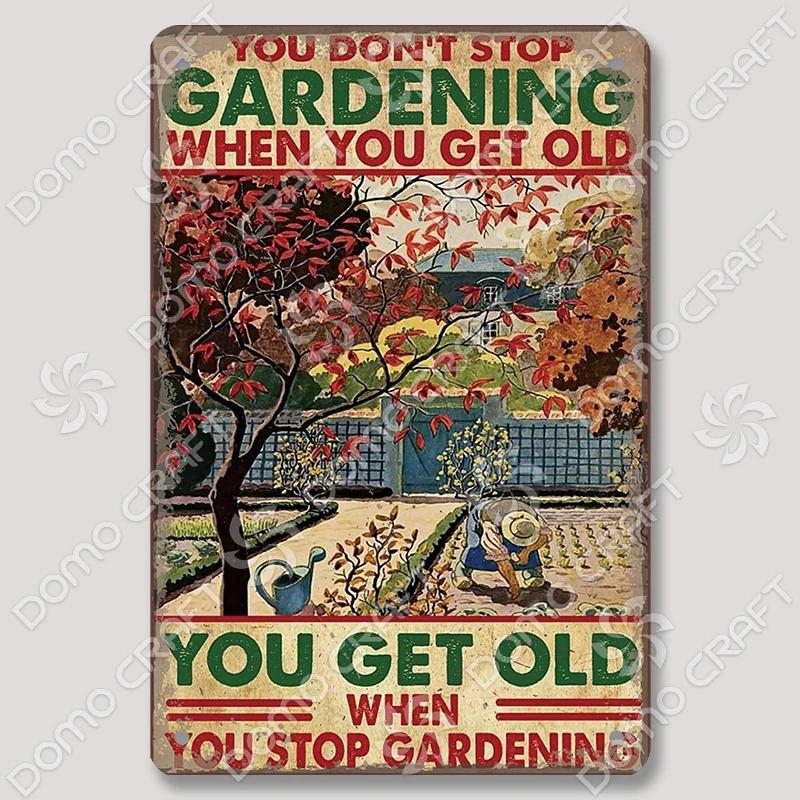 Vintage Cats Gardening Metal Tin Sign  xcm Wall Decor for Cafe Farmhouse Backgarden  Perfect for Home Decor  Gifts