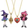 Cartooon Anime Sugar Sugar Rune Collecting Heart Pendant Necklace Openable Cosplay Jewelry Gift for Fans Jewelry Gift