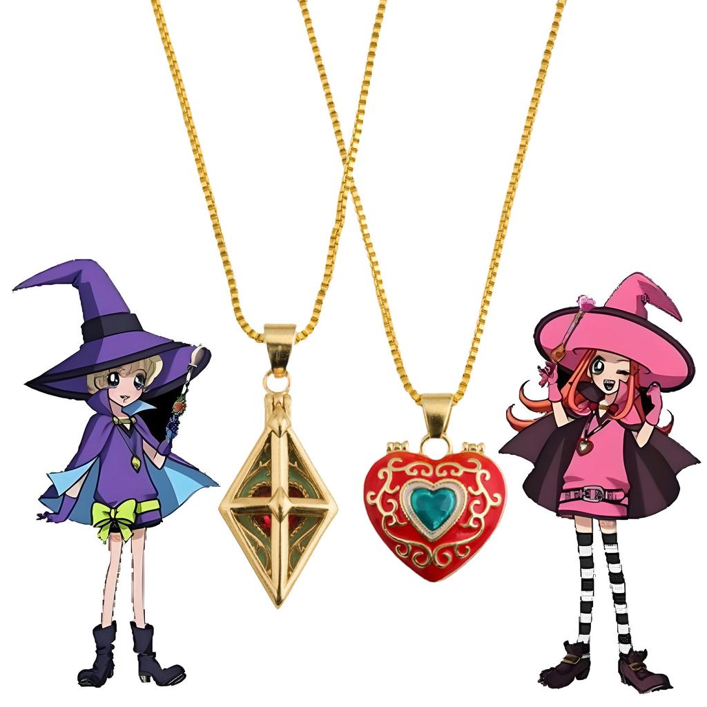 Cartooon Anime Sugar Sugar Rune Collecting Heart Pendant Necklace Openable Cosplay Jewelry Gift for Fans Jewelry Gift
