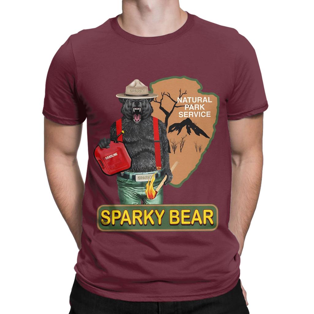 Smokey bBears Cousin Sparkey Funny 100 Cotton TShirt Smokey bBear Tees Tops For Unisex