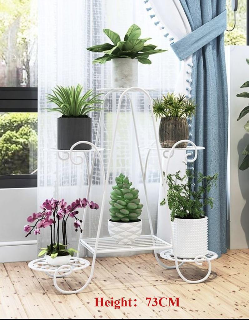 Plant Stand 6 Layer Metal Plant Rack Flower Pot Rack Black Garden Flower Pot Rack for Display Home Balcony Terrace