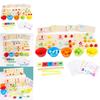 Holz Multifunktionales Arithmetik-Klammer-Perlen Lernbrett Kinder Puzzle Spielzeug Set Für Frühes Lernen