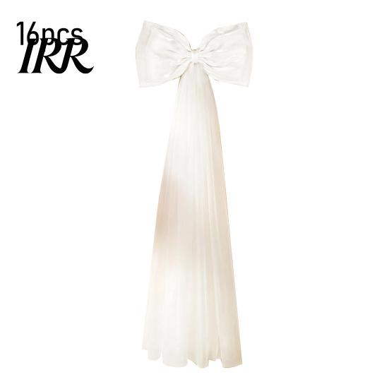 White Bow Decoration 16Pcs/Set Large Kit Giant Pink with Mini Bows DIY Festive Home Decor Satin Tulle Wedding Bridal Baby Shower Birthday