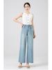 2026 Women's Korean Style Light Nine-Point Wide Leg Drape Jeans