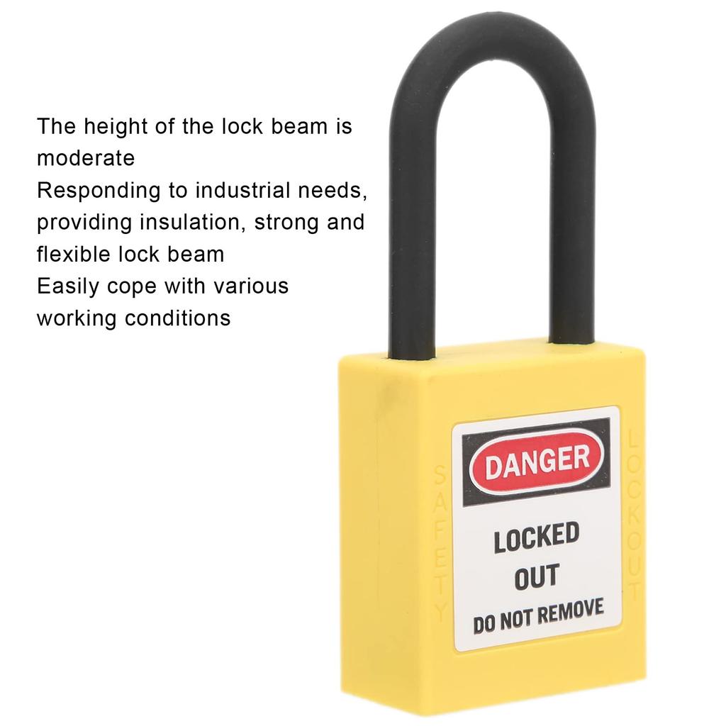 Lockout Tagout High Heat Impact Includes for Electrical Factory Work Maintenance and and Disaster Prevention Padlock, Insulated, Strength,