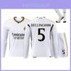 Camisa de Futebol de Manga Comprida do Real Madrid 2324 Para Crianças Adequada Para Todas as Estações Unissex Vários Tamanhos