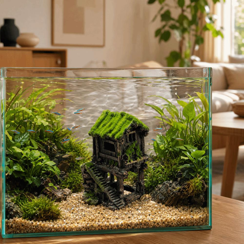 Safe Non Toxic Fish Tank Decoration Resin Material Aquarium Ornaments Fish Hiding Cave Fish Tank
