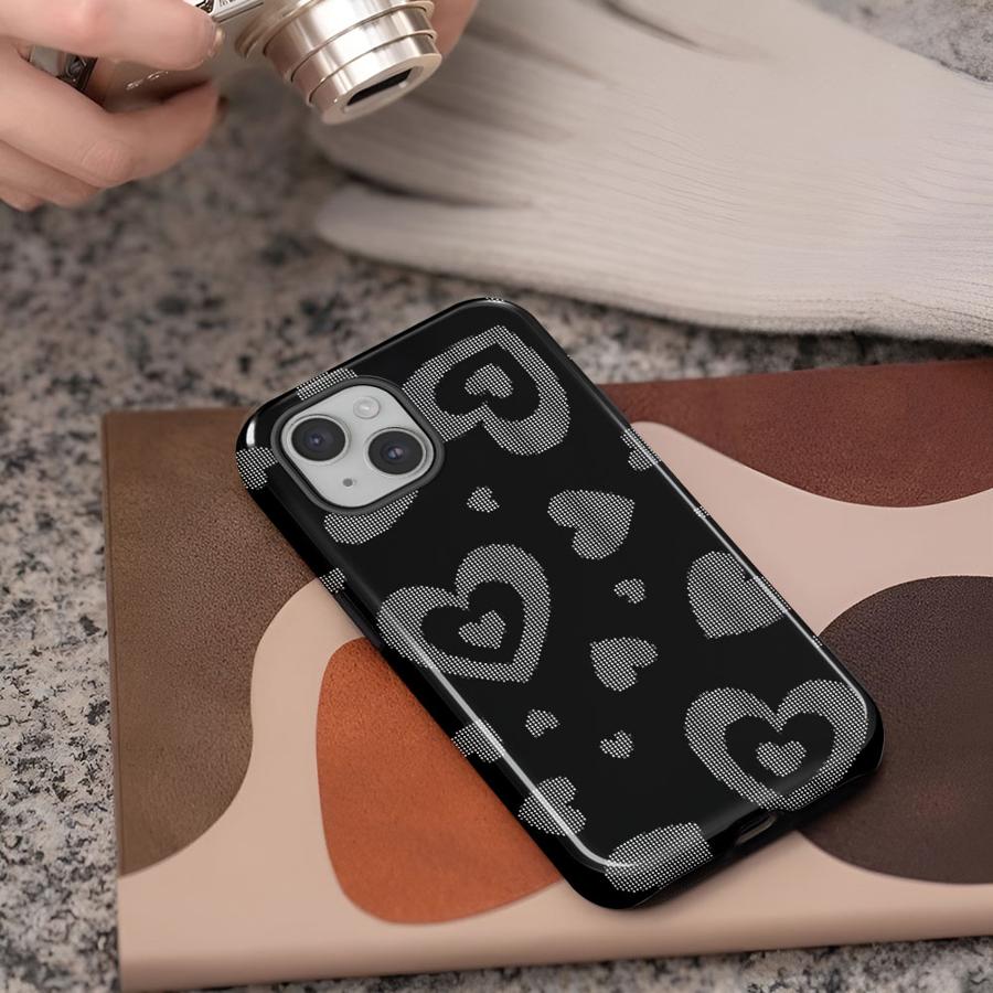 

Black Heart Phone Case for Apple iPhone 17 Air 11 Pro Max XS XR 13 14 15 16e 12 16 Plus Soft Cover Capa iPhone 14 Pro
