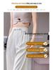 Women's Satin Jacquard Straight Leg Pants - Summer, High-End, Thin, New Chinese Style, Ice Silk, Narrow, Wide Leg.