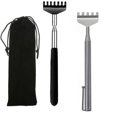 2/4 Pcs Set, 7-Prong Rake Head Back Scratcher & Pet Brush – Stainless Steel Dual-End Tool for Personal Itch Dog/Cat Grooming