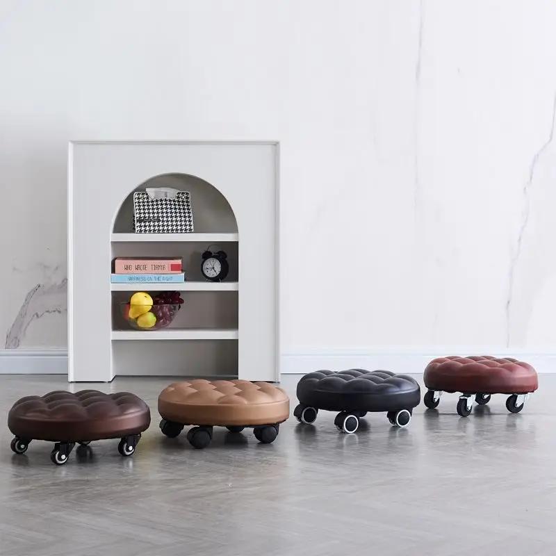 Stool with Pulleys for Car Washing, Movable Seatin, Housework, Mobile Farming Chair Wheel Chair