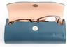 Stylish Hard Eyeglass Genuine Large Dark for Reading Glasses [Boosters] Case, Leather, Size, Blue,