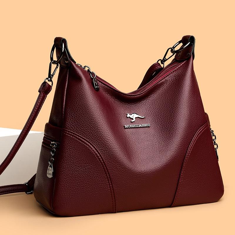 Einfache Mittleren Alters Mutter Weibliche Tasche Umhängetasche Mode PU Weiche Halbmond Tasche Hand Schräge Span Tasche