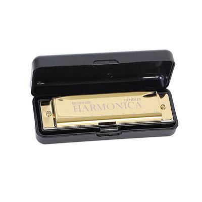 10 Hole Harmonica Key C Blues Harp Mouth Organ Phosphor Bronze Case Diatonic Beginner Harmonica Kit for Kids