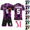 Kit de camisas personalizadas masculinas meninas com número de nome camisas de futebol personalizadas para meninos terno de treinamento
