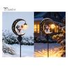 Illuminated Pathway Decor for Holidays Snowman Garden Stake Light, Solar Powered Crescent Moon Lamp, Decorations Walkways Warm Glow Waterproof