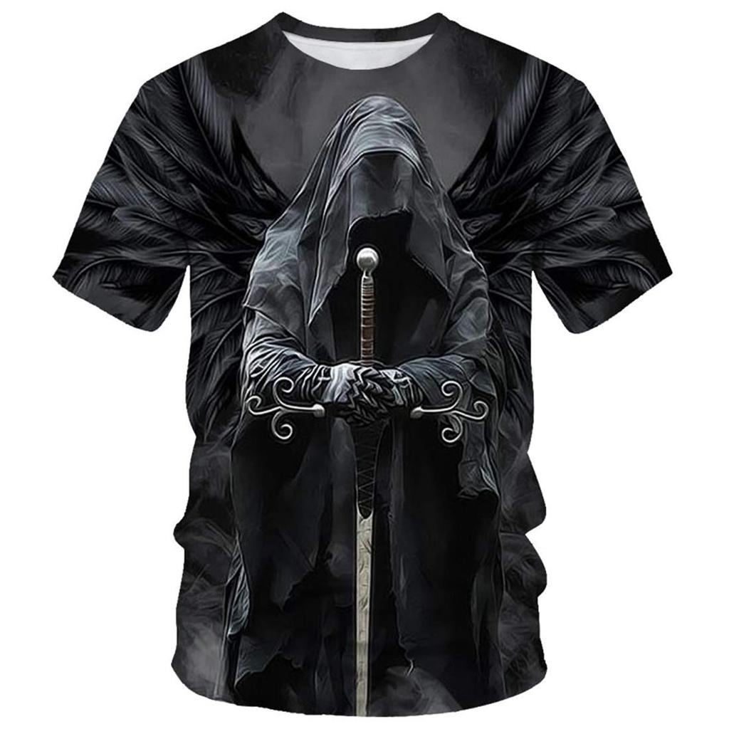 Men's Vintage Bones 3D Skeleton Man Print T-Shirt Summer Novelty Graphic T-Shirt Top Sport Running Speed Dry Plus Size Tops