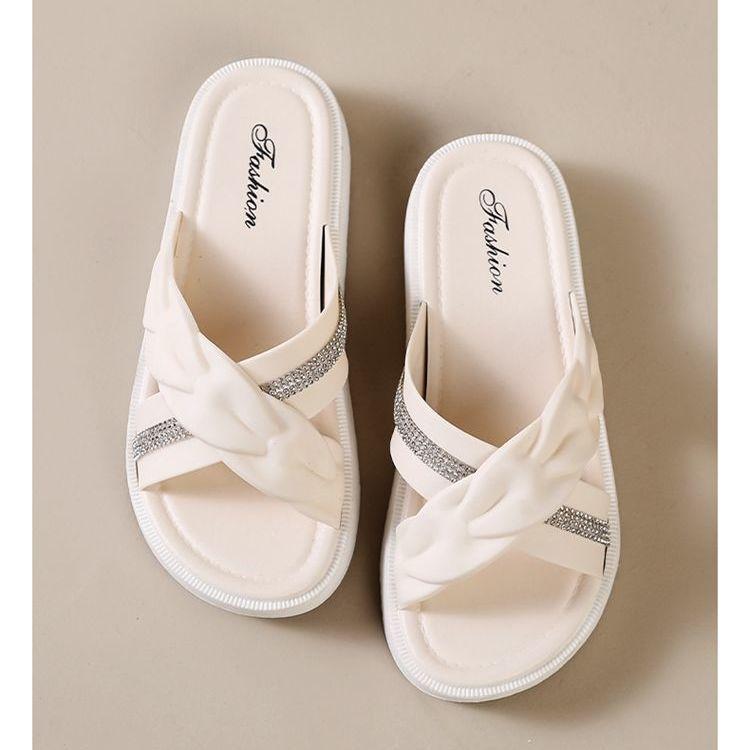 New Rhinestone Slippers for Women Fashionable Sandals for Outdoor Wear, Cool Slippers