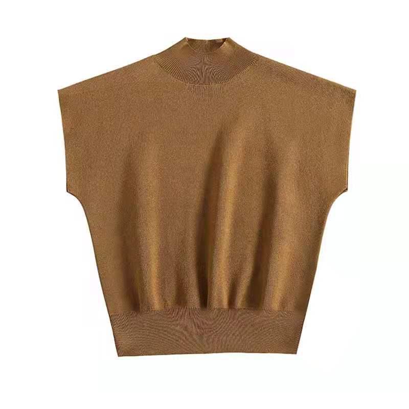 

Женский свободный топ с рукавом «летучая мышь» и полуводолазкой — 2023 г., короткий дизайн m