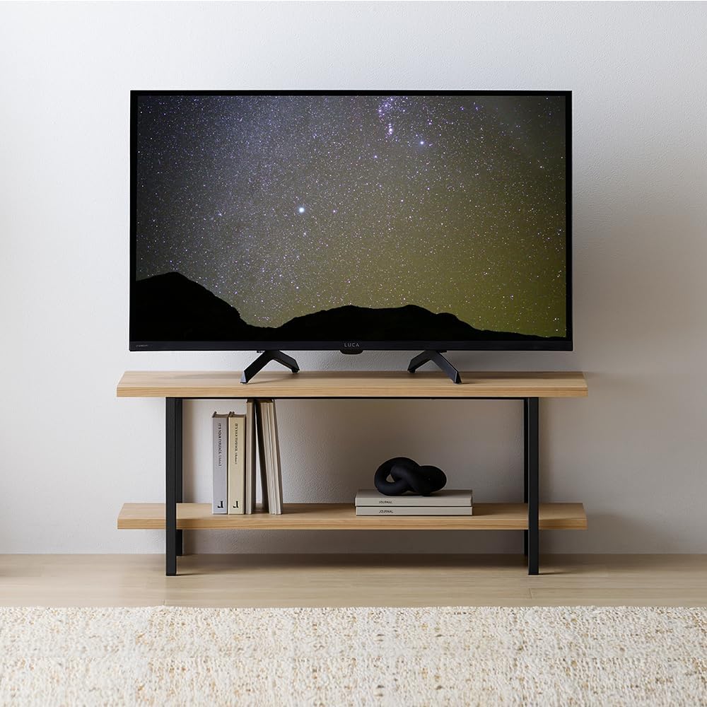 Iris Ohyama Spepa TV Stand Lowboard Stylish Nordic Slim Storage AV Board HAB-750 Natural/Black [HIROBIRO Series]