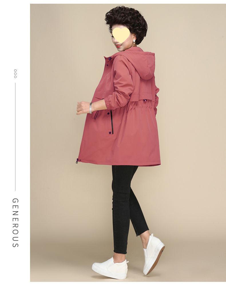 2025 Damen Trenchcoat mit lockerer Passform für Mittelalte & Ältere - Frühling/Herbst Blaue Oberbekleidung