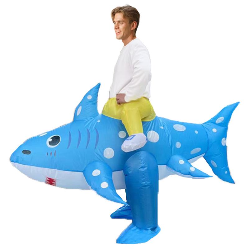 Nafukovací kostým žraloka modrého pro dospělé