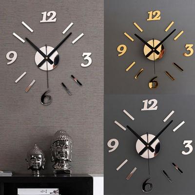 DIY 3D Acrylic Mirror Wall Clock Creative Wall Stickers Europe Quartz Living Room Clock Home Decoration High Quality