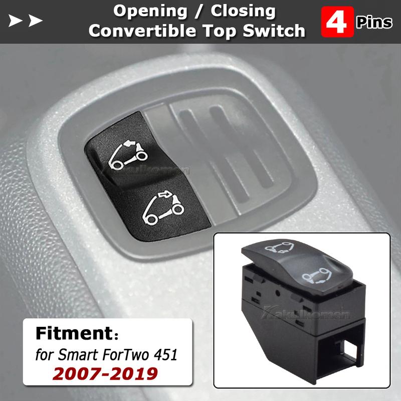 Car Sunroof Opening Closing Convertible Switch Button Replacement For Smart Fortwo 451 Carbrio 2007- A4518203810 4518203810