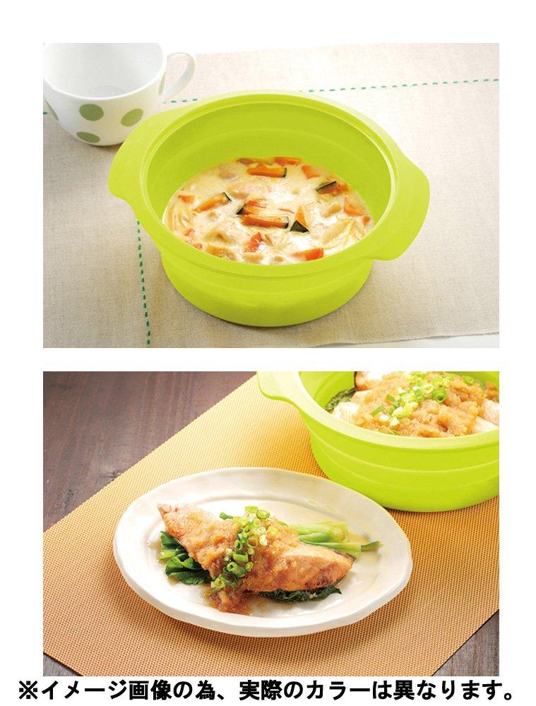 Wahei Freiz Microwave Cooker Silicone Steamer RakuCHIN! Silicone Medium, Orange, RR-5352