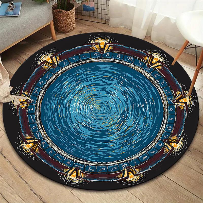 

Круглый ковер Vortex Crossing Gate, Ковер для гостиной, спальни, дивана, игровой комнаты, Декор, Нескользящий коврик для пола 80cmx80cm