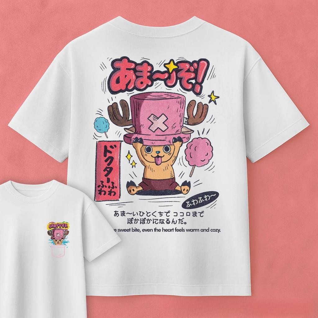 2026 Summer One Piece Anime Tony Tony Chopper Printed Loose Shortsleeved Pure Cotton Childrens Tshirt Tide Unisex Casual Y2k