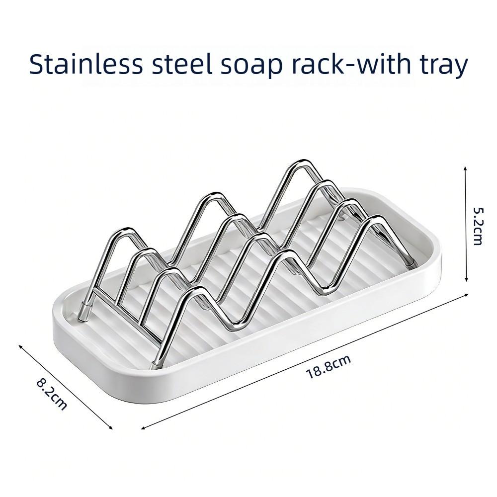 Stainless Steel Minimalist Soap Holder Draining Soap Dish for Bathroom Kitchen Creative Countertop Sink Soap Sponge Organizer