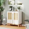 Buffet - HOMCOM - 2 portes, 2 tiroirs et étagère réglable, pieds en bois de caoutchouc - style nordique - 80 x 40 x 86 cm - blanc