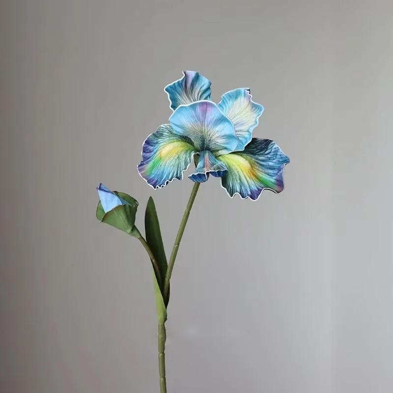 5Pcs/Lot 3D Printed Artifiical Iris Flower Wedding Decoration Floral Party Table Flower Arrangement Home Decor Fake Flowers Iris