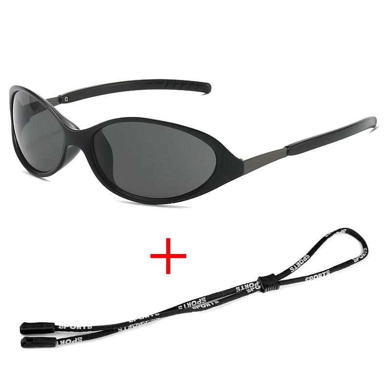 Fashionable Oval-Frame Outdoor Sports Unisex Sunglasses Trendy Street-Style Sun Glasses UV-Protective Cycling Shades UV400