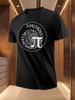 Pi Spiral Print - Black Casual Summer Tee with Mathematical Design T-shirt