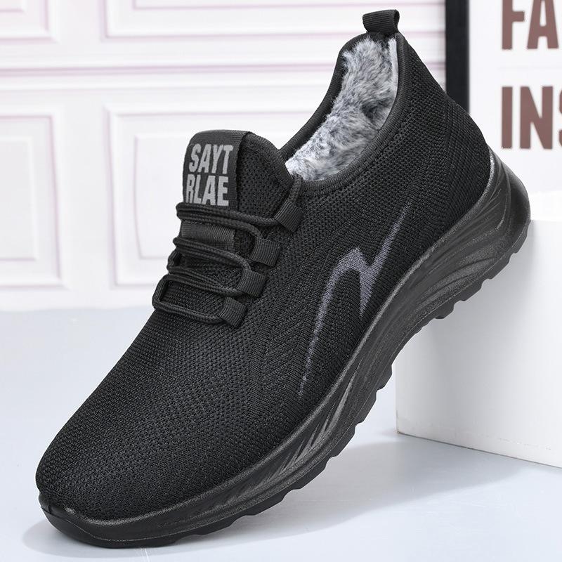 

Cotton shoes winter new polyurethane men s velvet old Beijing cotton boots thickened warm sole middle-aged and elderly casual shoes 44