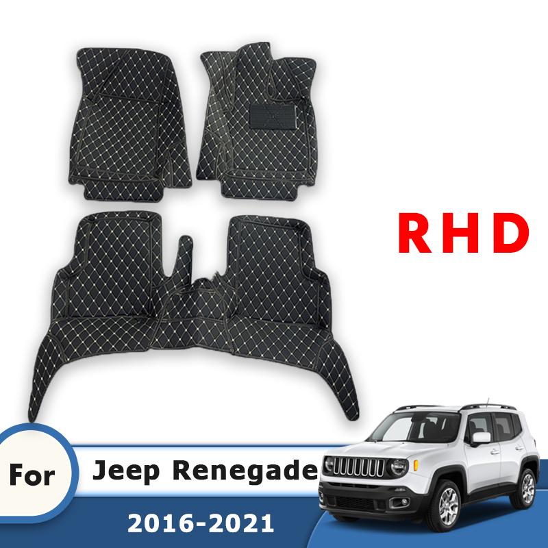 RHD Carpets For Jeep Renegade 2022 2021 2020 2019 2018 2017 2016 Waterproof Car Floor Mats Rugs Custom Auto Accessories Interior