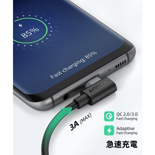 SUNGUY USB Type C Cable L-shaped 3M [Set of 2] Max 18W Fast Charging USB C Cable Type C Cable USB2.0 Data Transfer Compatible with USB-C models such a
