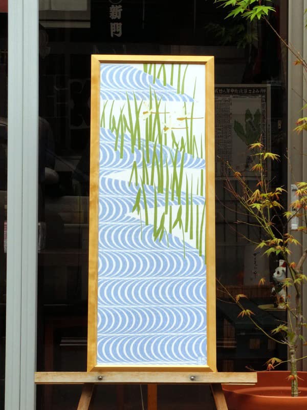 Some No Anbo Tenugui Hand Light Tokuoka Made In 35cm X 100cm (Japanese Towel) "Waterside Pattern, Blue," Hand-dyed, 100% Cotton, Weave, Japan,