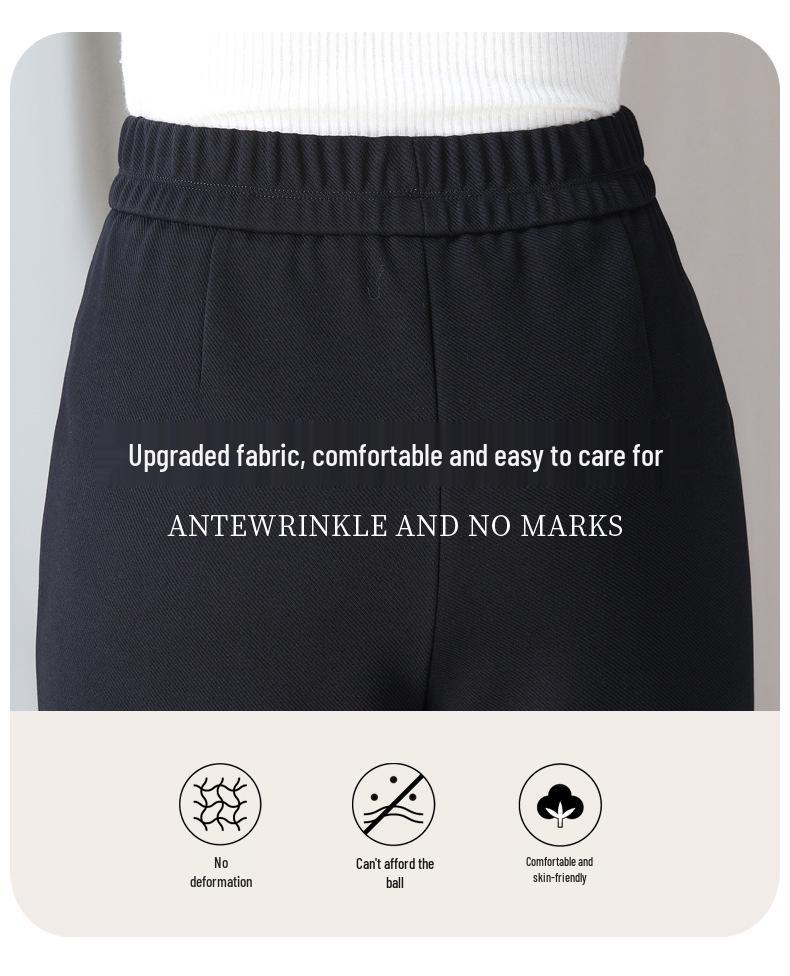 Elastic Waist Straight-Leg High Waist Plus Size Women's Slimming Pants for Autumn/Winter 2025.