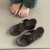 Small man increases the height of thick-soled flip-flops for women's outer wear in the summer of 2025, the new pinch foot versatile round head casual