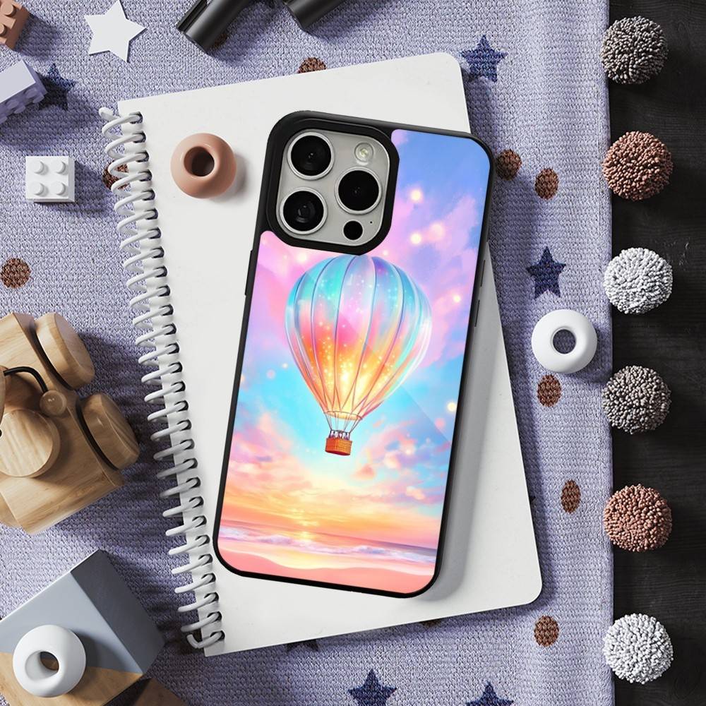 Romantic Hot Air Balloon Case For iPhone 13,12,11,16,15,17,14,Pro,Max,Plus,Mini, For Magsafe,Magnetic Wireless Charging